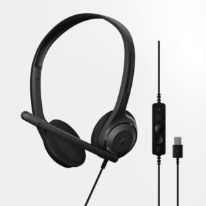 EPOS C1 Business USB-A Headset with Microphone, Chrome-Certified, Wired Headphones, Noise-Canceling Mic, Enhanced Audio Quality, Connectivity for Modern Devices, On-Ear