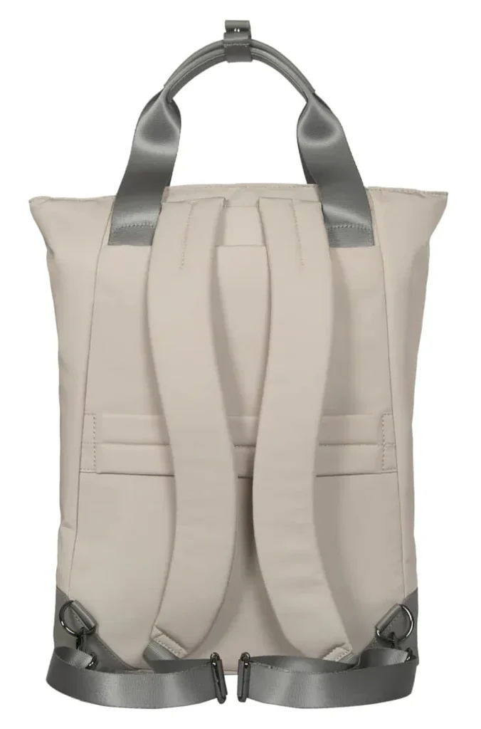 From Workdays to Weekends
Model Number:TBB65113GL
A tote-and-backpack hybrid, the Ávila Convertible Tote/Backpack delivers a multi-purpose carry for fun-loving urbanites.

Features
Easily converts from a backpack to tote with tuckaway shoulder straps
Protective laptop/tablet cradle with magnetic closure
Zippered 12L main compartment with one interior zipped pocket and four slip pockets
Convenient front zippered pocket
Soft-touch carry handles with magnetic closure
Easily attaches to rolling luggage with trolley strap
Bright internal lining to easily locate belongings
Water-resistant memory fabric
Premium metallic hardware with vegan leather accents
Made using 14 recycled water bottles and other recycled materials